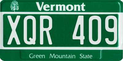 VT license plate XQR409