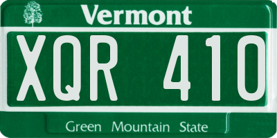 VT license plate XQR410