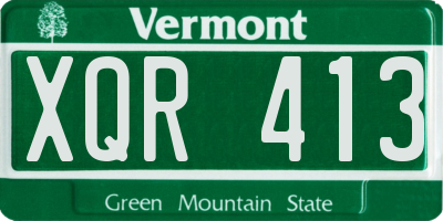 VT license plate XQR413