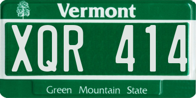 VT license plate XQR414