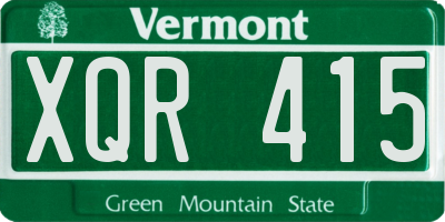 VT license plate XQR415