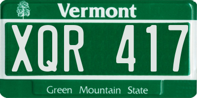 VT license plate XQR417