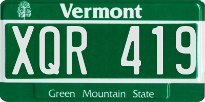 VT license plate XQR419