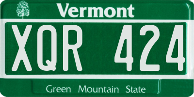 VT license plate XQR424