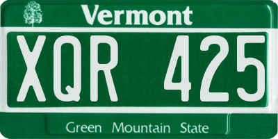 VT license plate XQR425