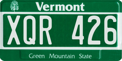 VT license plate XQR426