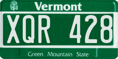 VT license plate XQR428