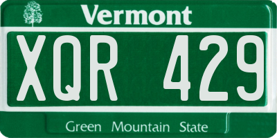 VT license plate XQR429