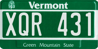 VT license plate XQR431