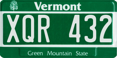 VT license plate XQR432