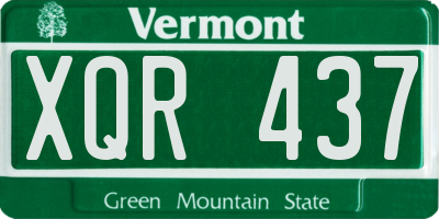 VT license plate XQR437