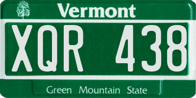 VT license plate XQR438