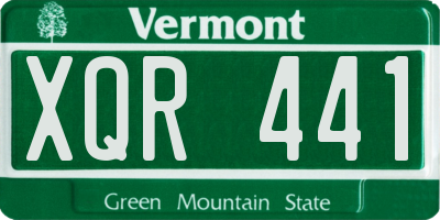 VT license plate XQR441