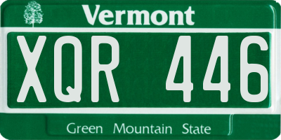 VT license plate XQR446