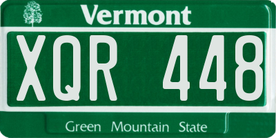 VT license plate XQR448