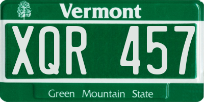 VT license plate XQR457