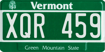 VT license plate XQR459