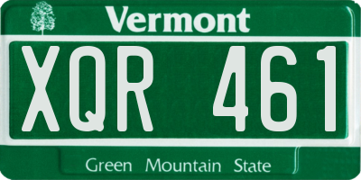 VT license plate XQR461