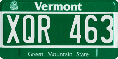VT license plate XQR463