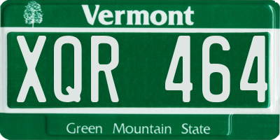 VT license plate XQR464
