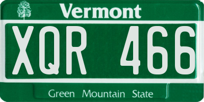 VT license plate XQR466