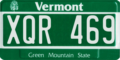 VT license plate XQR469