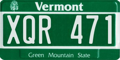 VT license plate XQR471