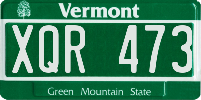 VT license plate XQR473