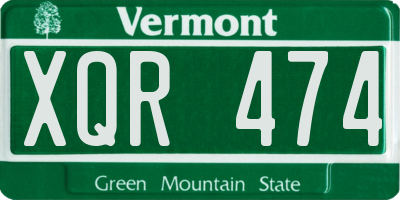 VT license plate XQR474
