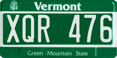 VT license plate XQR476