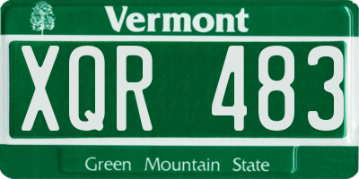 VT license plate XQR483