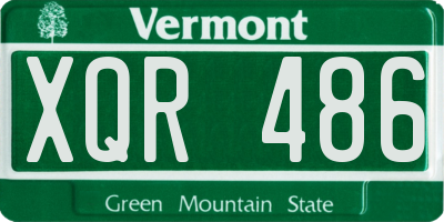 VT license plate XQR486