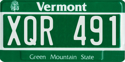 VT license plate XQR491
