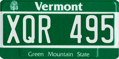 VT license plate XQR495