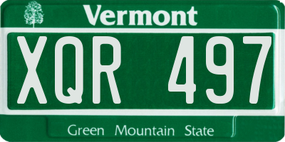 VT license plate XQR497