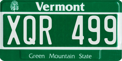 VT license plate XQR499