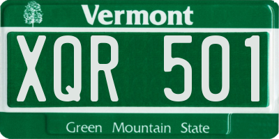 VT license plate XQR501