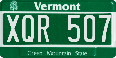 VT license plate XQR507