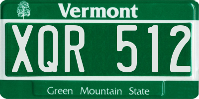 VT license plate XQR512