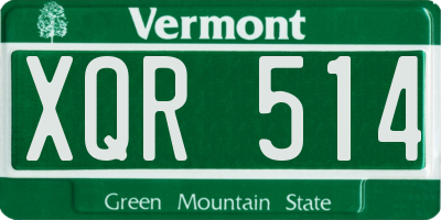 VT license plate XQR514