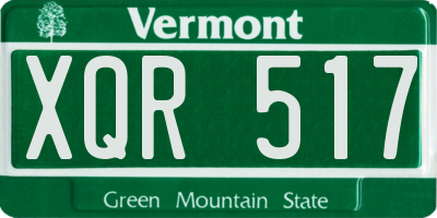 VT license plate XQR517