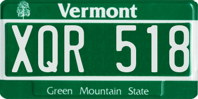 VT license plate XQR518