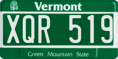 VT license plate XQR519