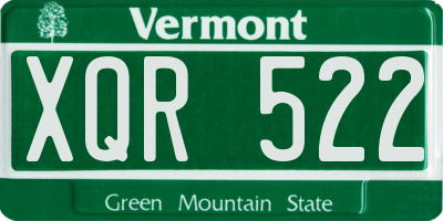 VT license plate XQR522
