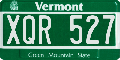 VT license plate XQR527