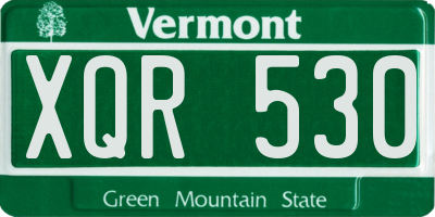 VT license plate XQR530