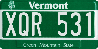 VT license plate XQR531