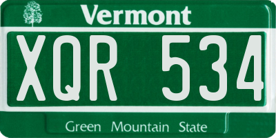 VT license plate XQR534