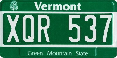 VT license plate XQR537