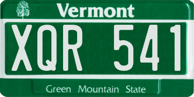 VT license plate XQR541